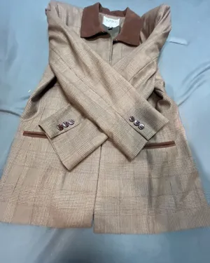 Kasper ASL Blazer Size 8 Brown Plaid Wool Blend Jacket Collar thumbnail 5