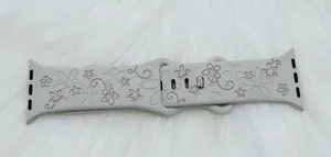 Floral Design Apple Watch Bands in Beige pink 42mm 44mm 45mm 49mm thumbnail 5