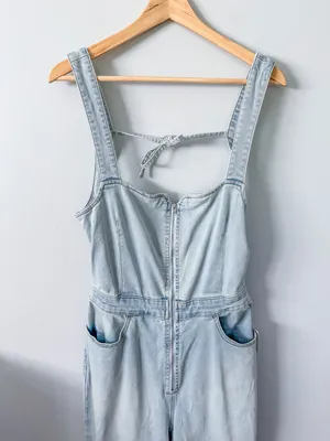 Free People We the Free CRVY 2nd Ave One Piece Denim Jumpsuit thumbnail 5
