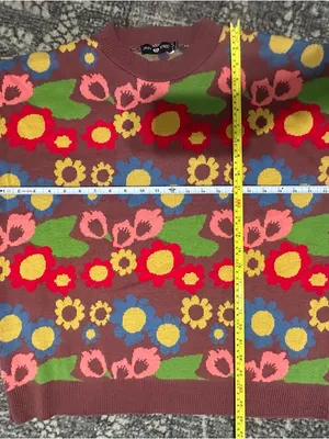 Daisy Street Women’s Size 4 Brown Multi Colored Floral Crewneck Sweater thumbnail 5