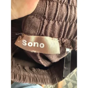Ci Sono Womens Brown‎ Linen Blend Jogger Pants Elastic Drawstring Waist M thumbnail 7