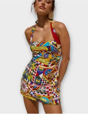 $145 NWOT Revolve X Seven Wonders AERA MINI DRESS - PHAEDRA PRINT L thumbnail 3