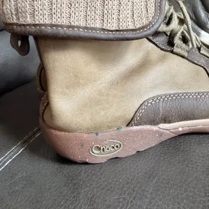 Chaco Barbary Leather Ankle Boots Fold Down Brown Green Fall Granola Girl Size 8 thumbnail 6
