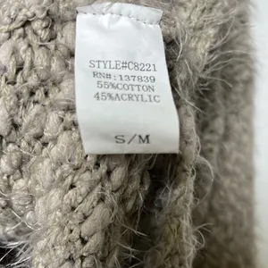 Altar’d State Women’s Gray Chunky Knit Fringe Thread V Neck Boxy Sweater Size M thumbnail 4