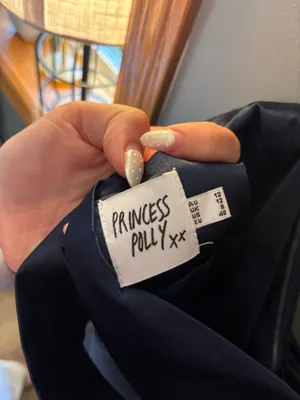 Navy Princess Polly Strapless Mini Dress satin thumbnail 3