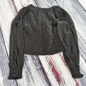 Abercrombie & Fitch Black Polka Dot Chiffon Blouse​ thumbnail 3