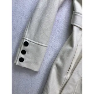 Guess Wool Blend Peacoat Womens Small Cream Double Breasted‎ Belted thumbnail 5