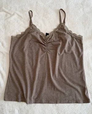 Apostrophe Coquettish Lace Trim Cami Top Brown Size 16-18W thumbnail 1