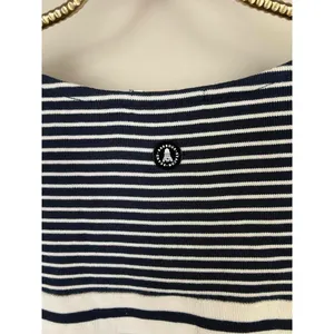 Barbour Blue and Gray Striped Rief 3/4 Sleeve Midi Pocket Dress - Size - 4 thumbnail 2