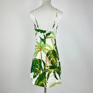 NWOT Farm Rio Linen Tropical Forest Off-White Mini Dress Size XS thumbnail 8
