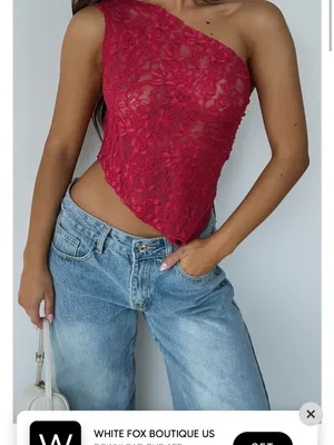 NWT white fox it’s a love story lace top in berry OS thumbnail 5