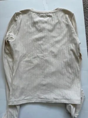 Madewell Flare Sleeve Ribbed Top Cream thumbnail 3