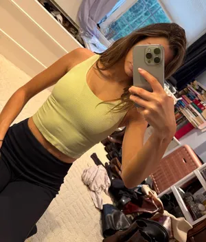 CALIA Seamless Ribbed Brami Tank Top Green XS thumbnail 1
