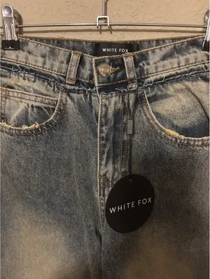 White Fox XXS Wide Leg High Waist Jeans thumbnail 2