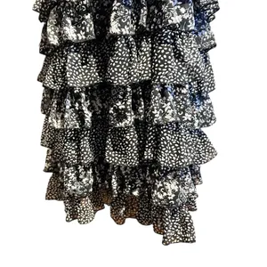 CZ Cover Up Smocked Layered Ruffle Dress Med Boho Chic Fairy Cottage Whimsey thumbnail 4