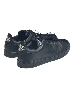 adidas ★ Stan Smith Low Profile Sneaker Tennis Shoes ★ Black Vegan Leather ★ 7M thumbnail 3