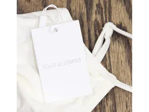 NWT Solid & Striped Womens Eva Bikini Top Cloud Terry Brule Off White L thumbnail 5