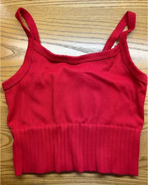 TJ Maxx Red Ribbed Crop Top thumbnail 2