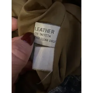 Women's Leather Trench Coat Laurice Vintage 80-90s Brown Pads Size Small Korea thumbnail 8