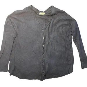 If You Be My Star I'll Be Your‎ Sky Women's Medium Navy Waffle Knit Blouse thumbnail 1