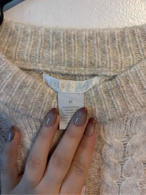 Fringe Cable Knit Sweater - Beige thumbnail 2