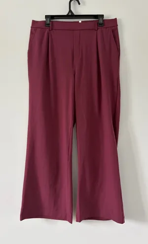 Halara Flex DayStretch High Rise Pocket Work Flare Pants Purple Cranberry NWT XL thumbnail 1