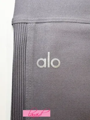 Alo Alosoft High Waist Head Start Leggings Fog Hi-Rise Waisted Ribbed Tights XS thumbnail 11