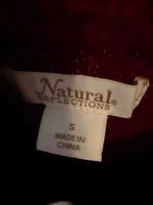 Natural Reflections‎ Burgundy Knit Top with Label Detail- Small thumbnail 2