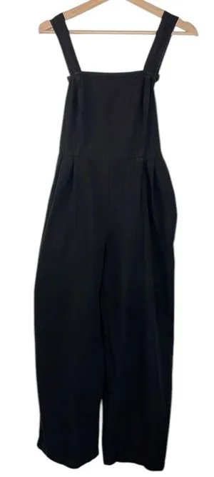 Gilli Black Jumpsuit adjustable straps back ties size Medium Cotton thumbnail 1