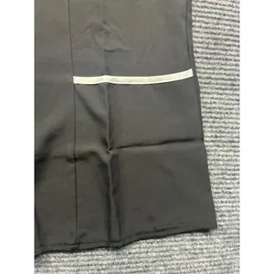 Womens Black White Trim V-Neck Scrub Top Short Sleeve Housekeeping Uniform Large thumbnail 4