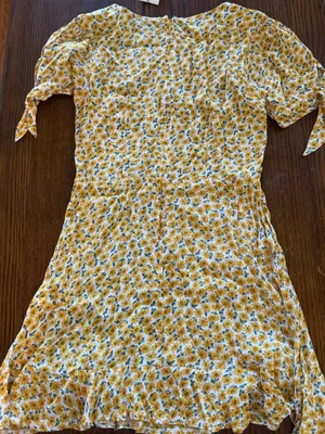 NWT Faithfull the Brand Florence Yellow Floral Mini Dress US 4 thumbnail 6