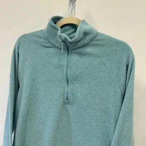 Eddie Bauer‎ Women's Quarter Zip Fleece Pullover Aqua Blue Medium Raglan Sleeve thumbnail 3