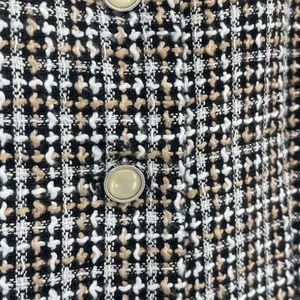 Gabby Skye Tweed Dress Sz 4 Ivy Preppy Academia 60s Mod Style Pearl Fringe Trim thumbnail 5