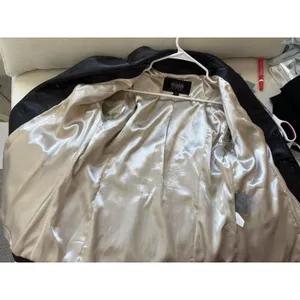 Vtg 90s Wilsons‎ Leather Pelle Studio Black Leather Blazer Jacket Women's Large thumbnail 6