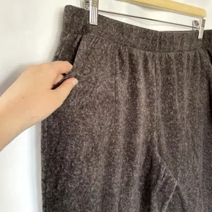 Cuddl Duds‎ gray fleece sweatpants pull on elastic waist pockets women's size L thumbnail 2