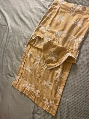 ZARA Linen Blend Set Crop Shirt And Skirt Size M thumbnail 12