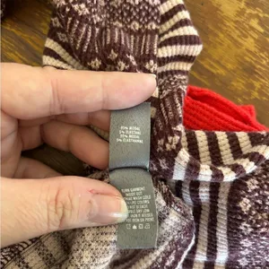 Aerie Long Sleeve Thermal Top Multicolor Fair Isle Size Large thumbnail 5