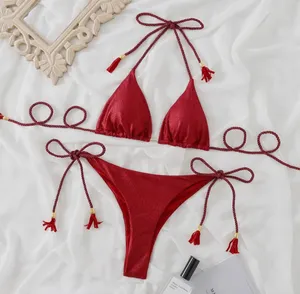 Boutique Two Piece Red Bikini Set thumbnail 1