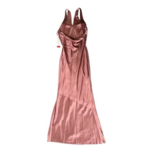 Revelry Women’s Cowl Back V Neck Sleeveless Pink Satin Maxi Formal Dress Size 4 thumbnail 6