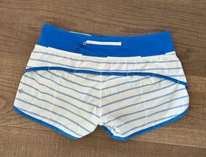 lululemon blue white striped speed shorts thumbnail 3