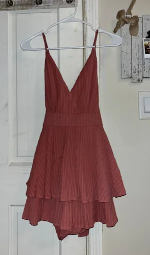 Coral Romper Dress thumbnail 1