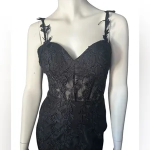Promworld Mermaid Prom Dress Black Size 4 NWOT thumbnail 2