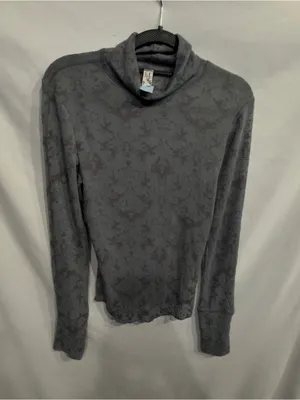 Free People Intimately You and I Gray/black Long Sleeve Turtleneck Top Small NEW thumbnail 7
