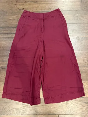 14th & Union Wide Leg Cropped Pants Burgundy Wine Size 2 - C61-110 thumbnail 1
