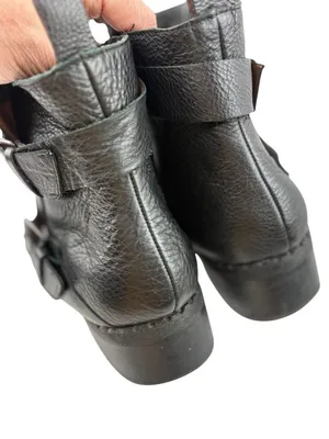 Gentle Souls Benton Moto Boots Womens Size 10 Black Pebbled Leather Combat Ankle thumbnail 5