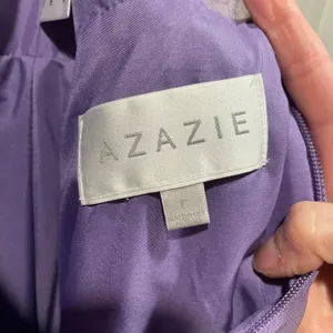 Beautiful Azazie lavender mermaid mesh textured top maxi dress fairy thumbnail 4