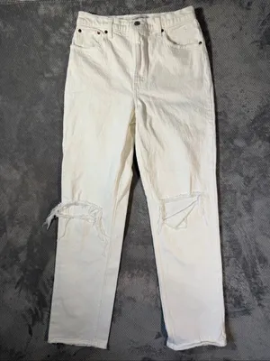Abercrombie & Fitch The 90s Straight Ultra High Rise White Distressed Jean 29/8L thumbnail 2