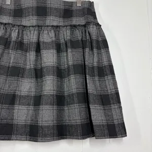 Vintage USA Aqua Plaid Skirt Academia Punk Goth Pin Up Retro Black Gray Mini M thumbnail 2