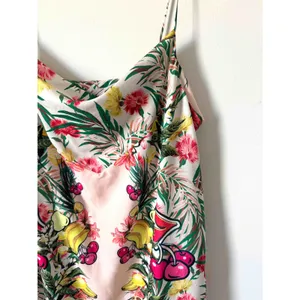 Asos Tropical Fruit Spagetti Strap Side Slit Midi Dress Pink Size 4 thumbnail 3