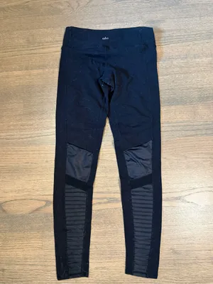 Alo Yoga Moto Black Leggings Size Small thumbnail 7
